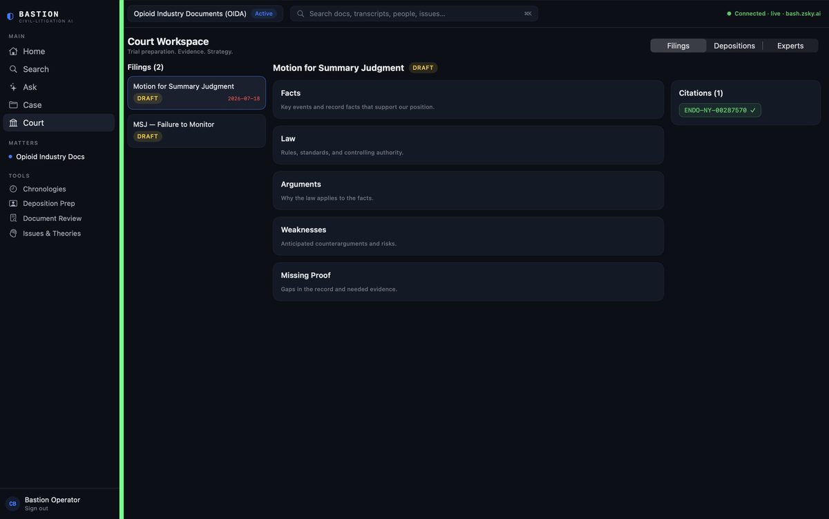 Bastion Court Workspace on macOS