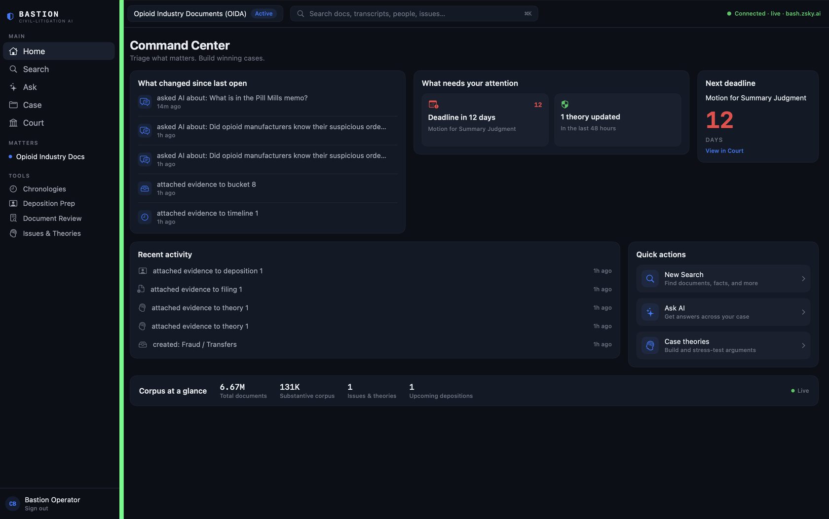 Bastion Command Center on macOS